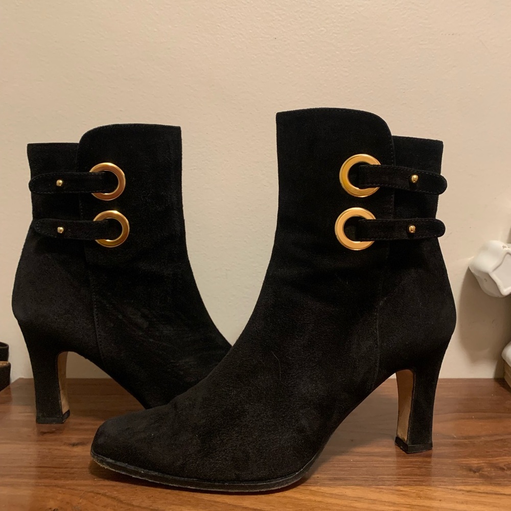 Chantal Italy Black suede leather size 10M